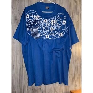 Vintage Screen Stars Best Blue T-Shirt XXL Puff Print Bow Graphic Made in USA
